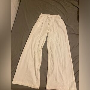 White Wide-Leg Linen Pants | Never Worn | Tall Girl Friendly!